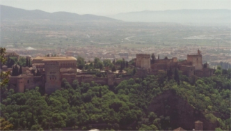 View of Alhambra from above Albaicin